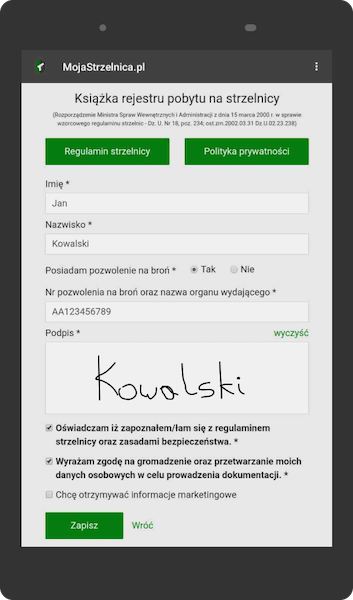 Tablet screenshot